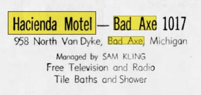 Maple Lane Motel (Hacienda Motel) - 1958 Ad